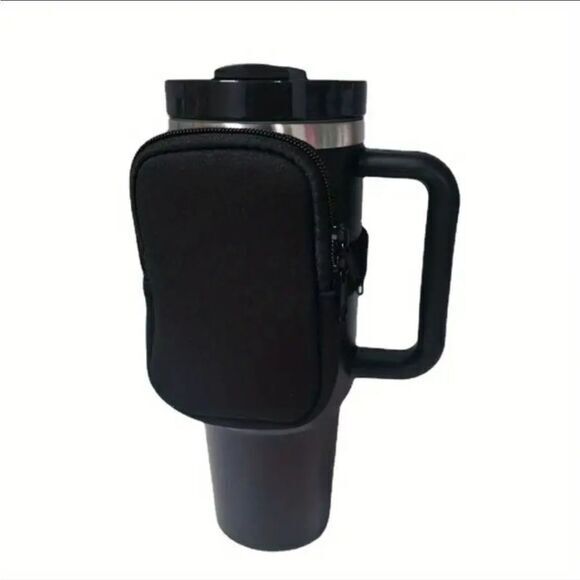 Water Bottle/Tumbler‎ Pouch with Zipper Black - Picture 1 of 8